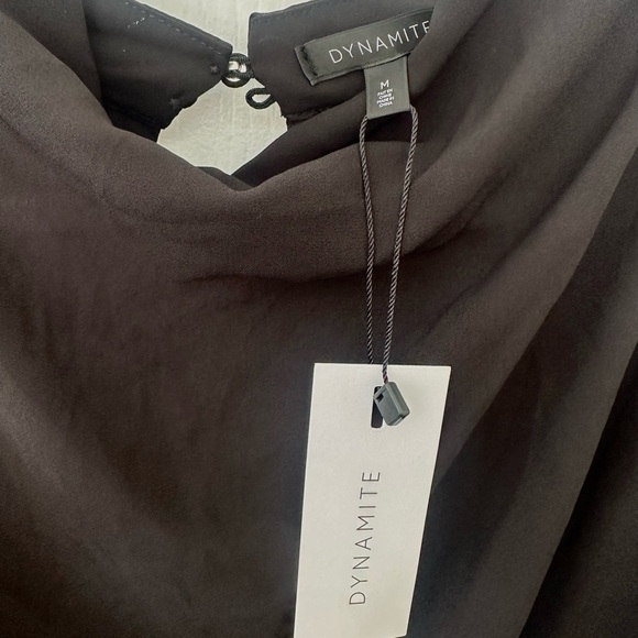 NWT Dynamite Elegant Black Blouse - Picture 2 of 5